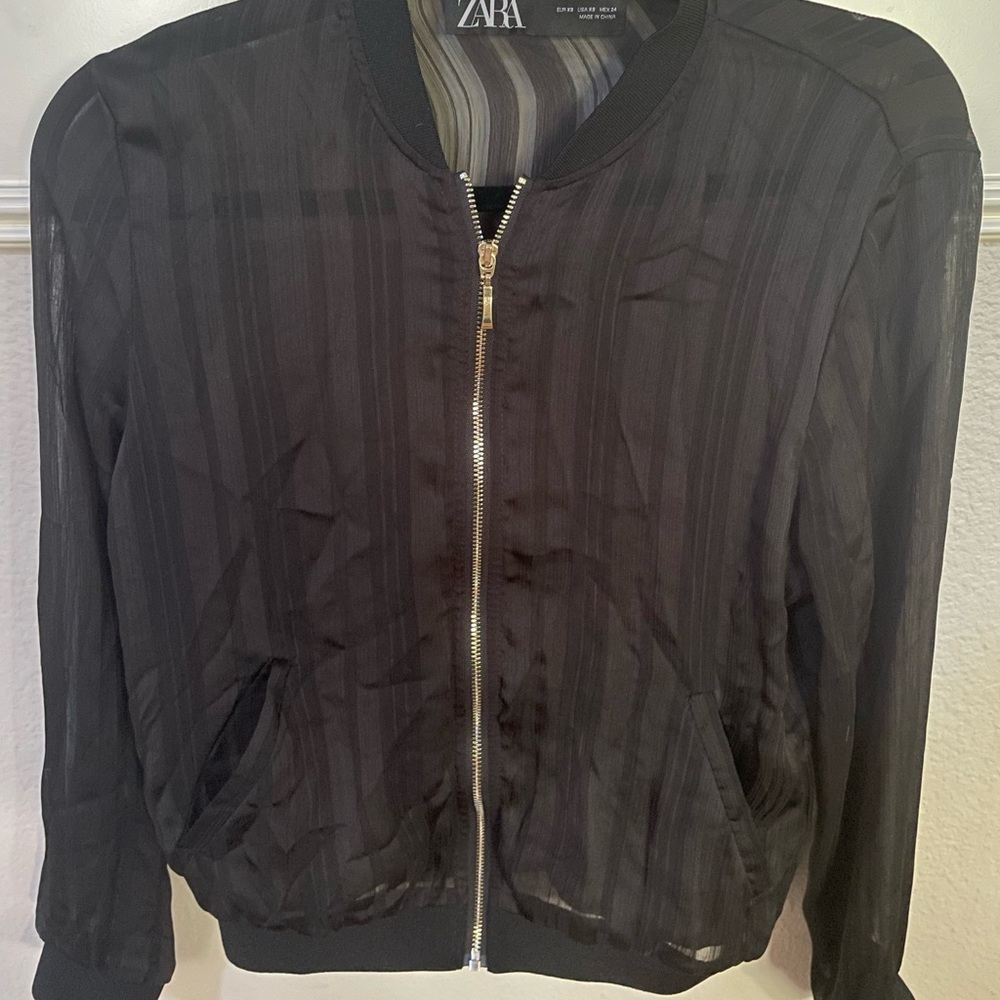Black Zara see-through zip up